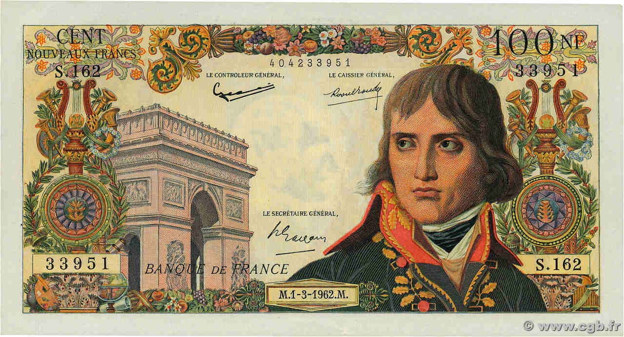 100 Nouveaux Francs BONAPARTE FRANCE  1962 F.59.14 SUP