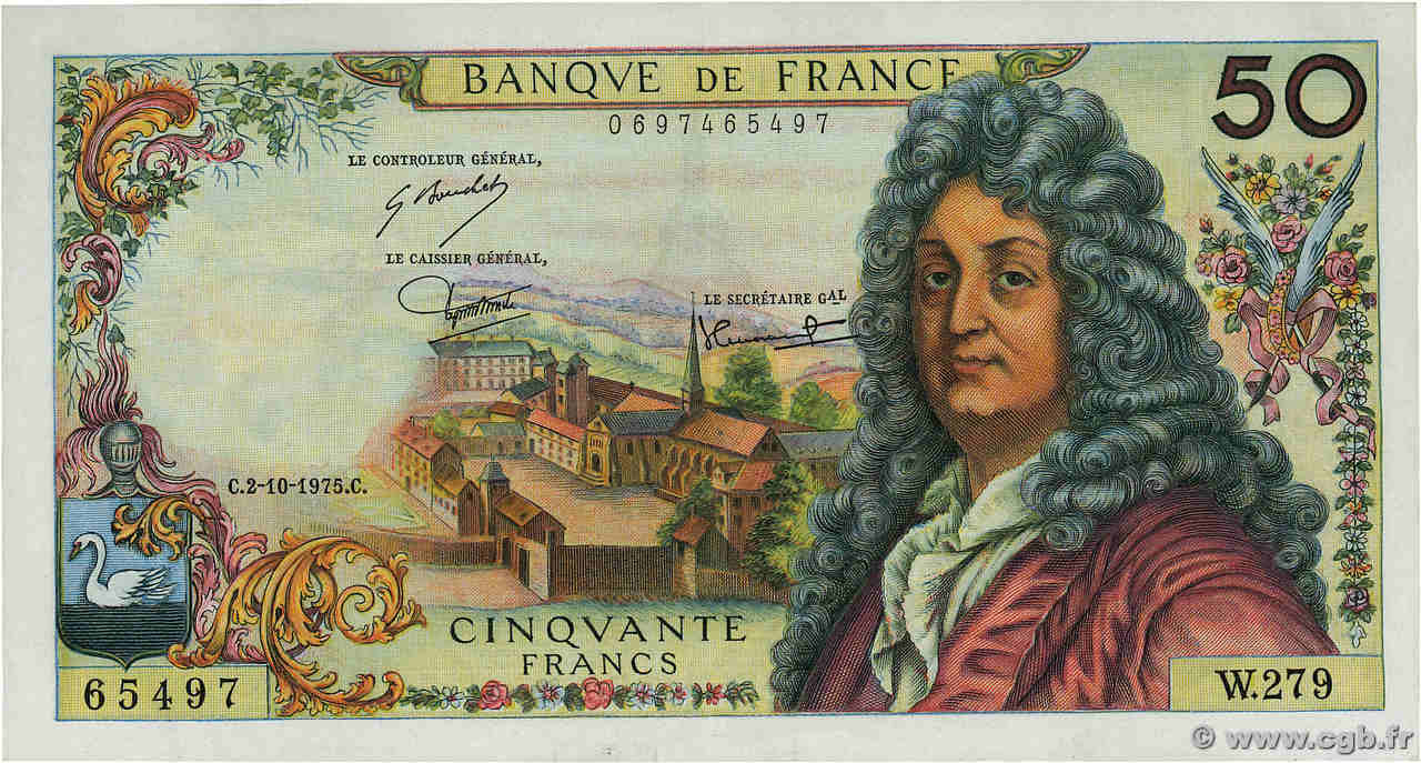50 Francs RACINE FRANCE  1975 F.64.31 SUP
