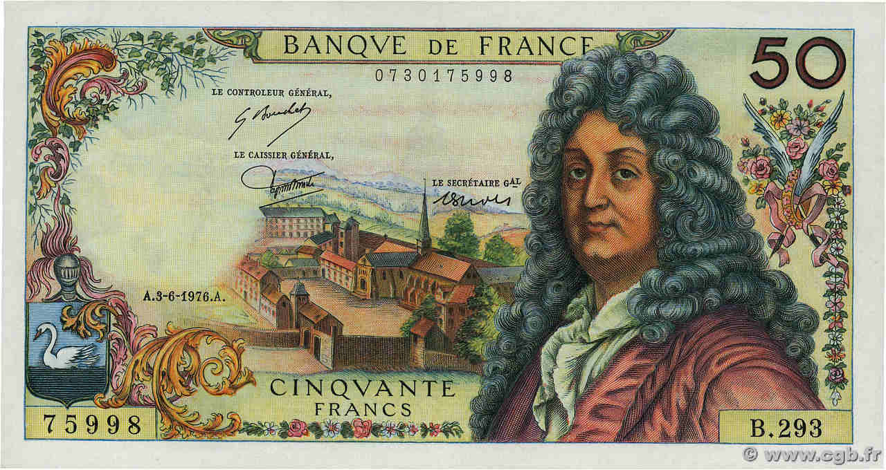 50 Francs RACINE FRANCE  1976 F.64.33 pr.SPL
