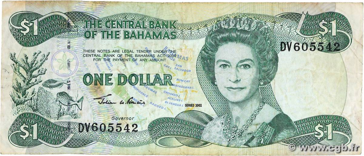 1 Dollar BAHAMAS  2002 P.70 F