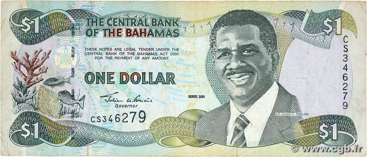 1 Dollar BAHAMAS  2001 P.69 F