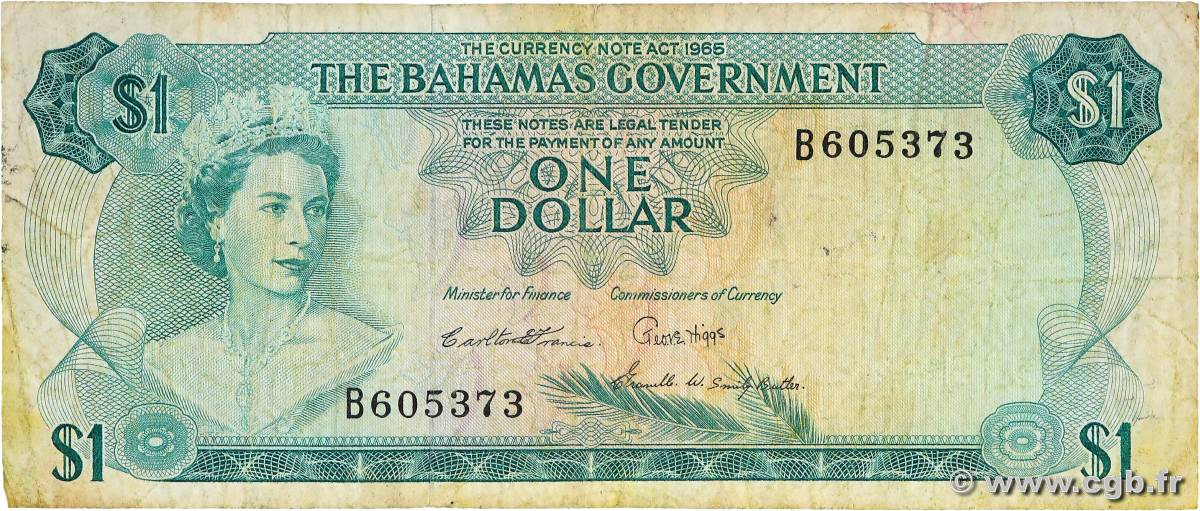 1 Dollar BAHAMAS  1967 P.18b fS