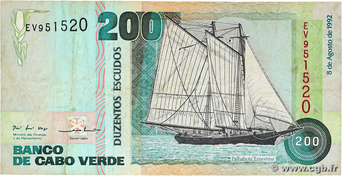 200 Escudos CAP VERT  1992 P.63 TB
