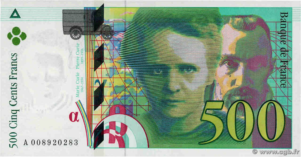 500 Francs PIERRE ET MARIE CURIE FRANCIA  1994 F.76.01 q.FDC