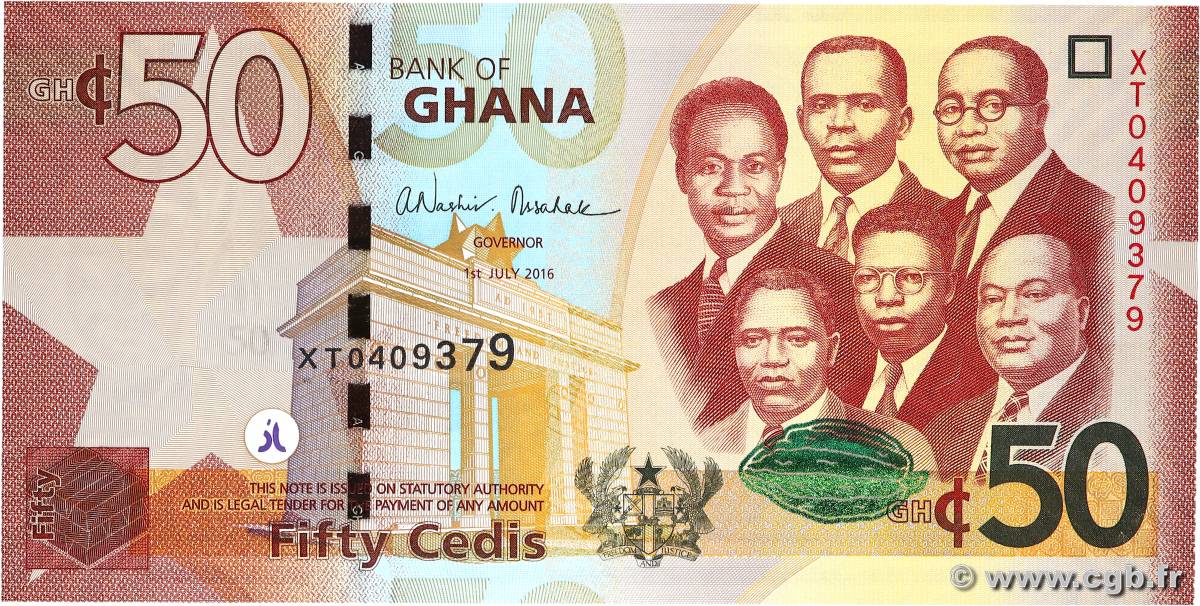 50 Cedis GHANA  2016 P.42d NEUF