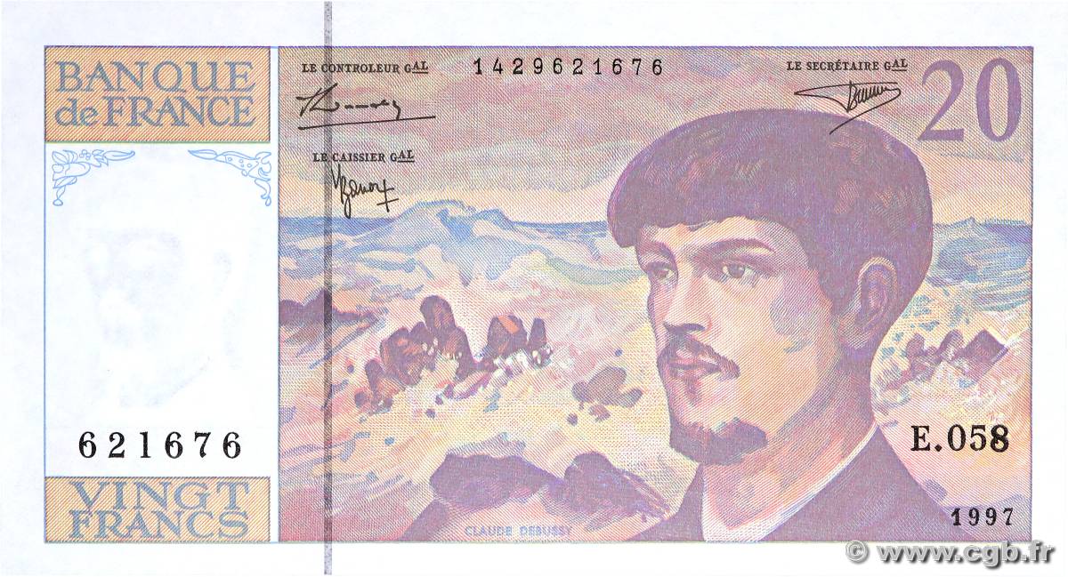 20 Francs DEBUSSY Modifié FRANCE  1997 F.66ter.02 SPL+