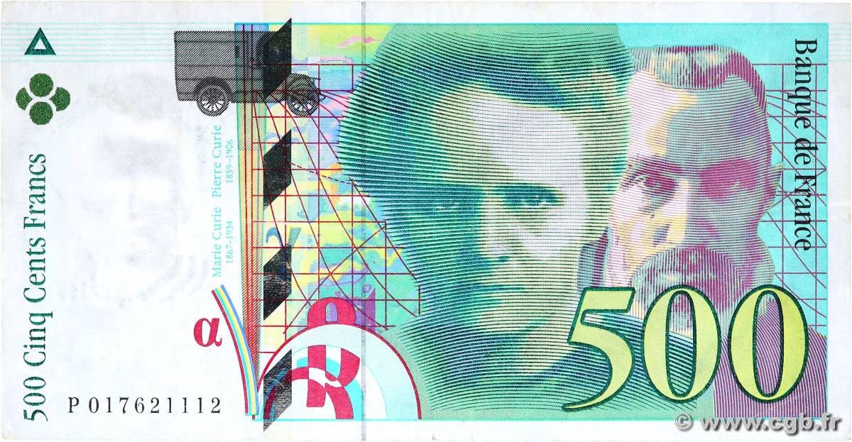 500 Francs PIERRE ET MARIE CURIE FRANCE  1994 F.76.01 TTB