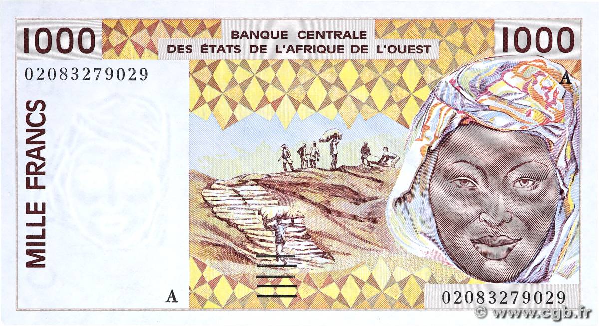 1000 Francs ÉTATS DE L AFRIQUE DE L OUEST  2002 P.111Ak SPL