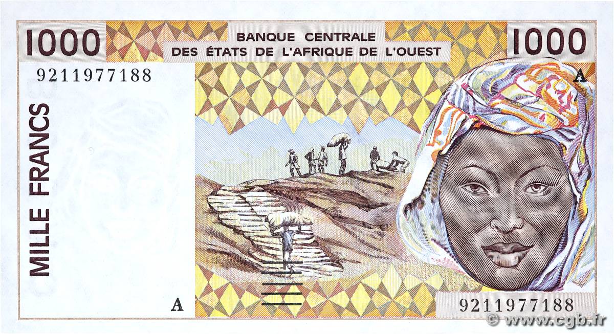 1000 Francs ÉTATS DE L AFRIQUE DE L OUEST  1992 P.111Ab pr.NEUF