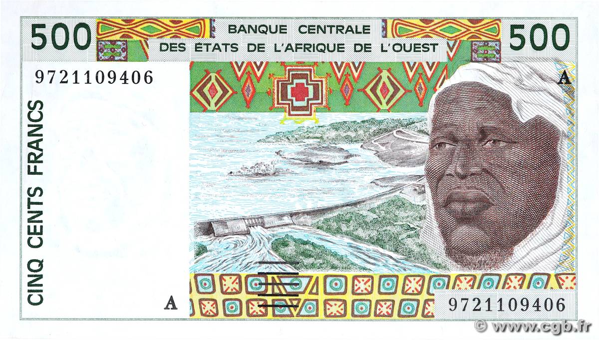 500 Francs ÉTATS DE L AFRIQUE DE L OUEST  1997 P.110Ag TTB+