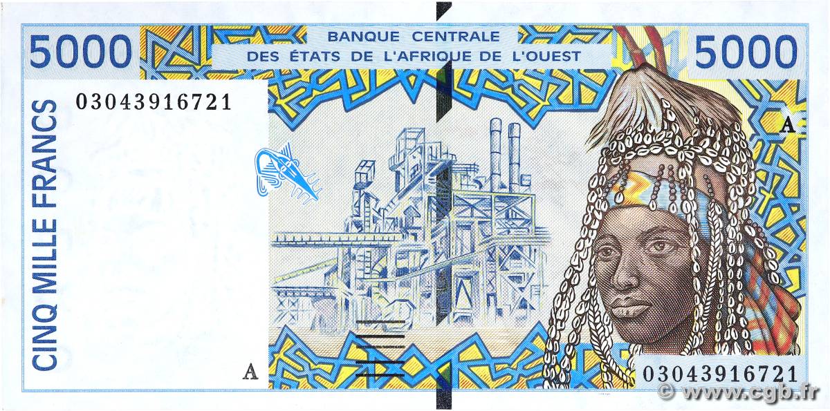 5000 Francs ÉTATS DE L AFRIQUE DE L OUEST  2003 P.113Am pr.NEUF
