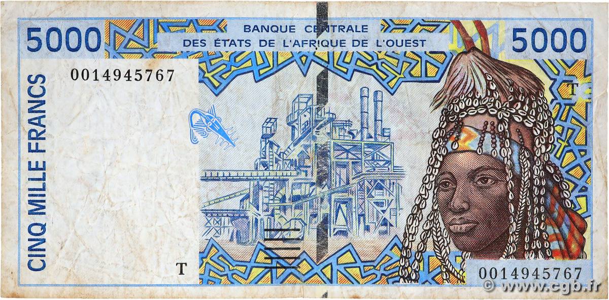 5000 Francs WEST AFRIKANISCHE STAATEN  2000 P.813Ti S