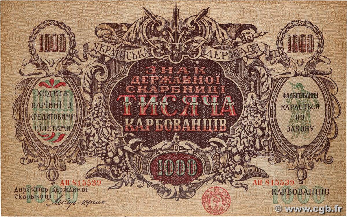 1000 Karbovantsiv UKRAINE  1918 P.035a AU+