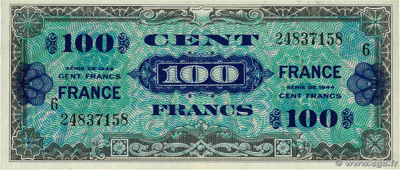 100 Francs FRANCE FRANCE  1945 VF.25.06 VF+