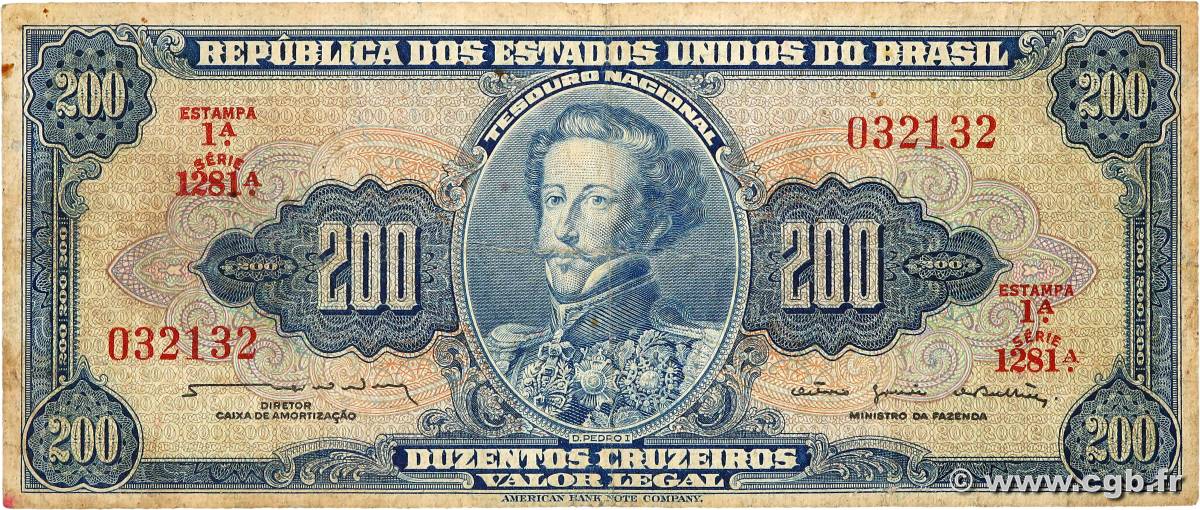 200 Cruzeiros BRÉSIL  1964 P.171b TB