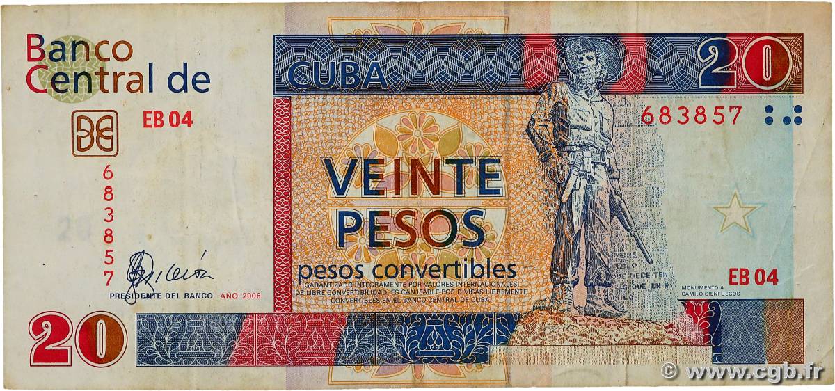 20 Pesos CUBA  2006 P.FX50 MB