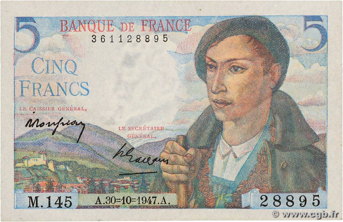 5 Francs BERGER FRANCE  1947 F.05.07 XF+