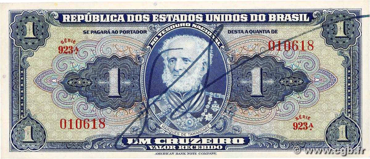 1 Cruzeiro BRAZIL  1944 P.132 UNC-