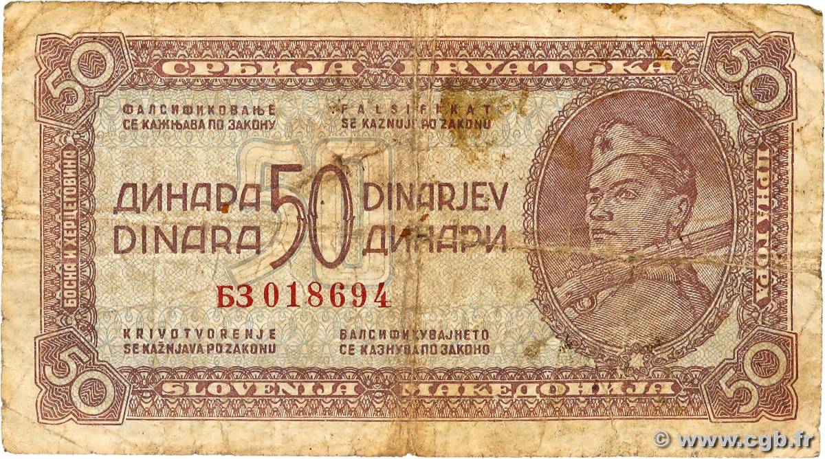 50 Dinara YOUGOSLAVIE  1944 P.052b B+