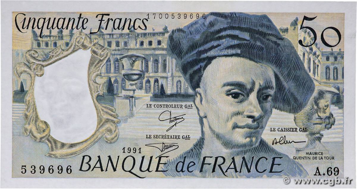 50 Francs QUENTIN DE LA TOUR FRANKREICH  1991 F.67.17 fST
