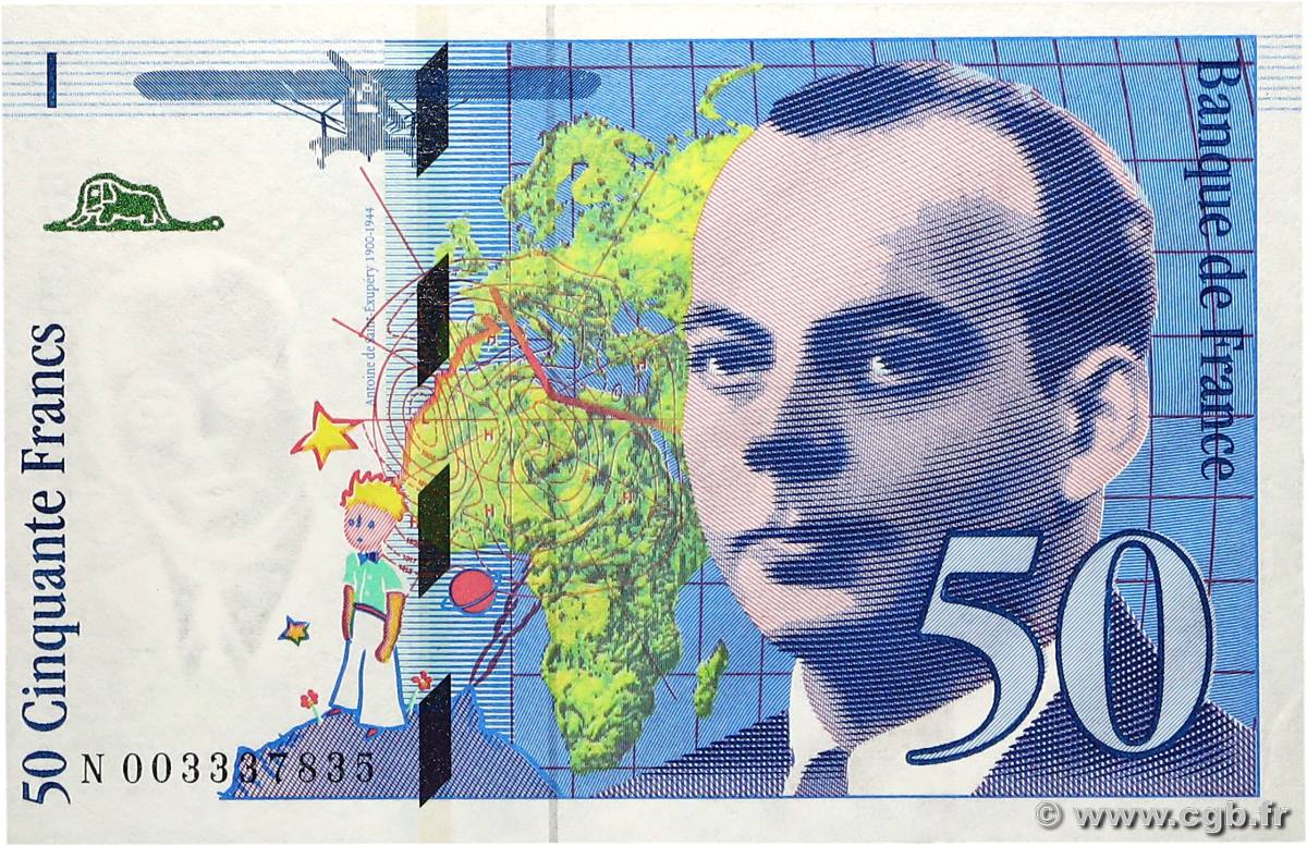 50 Francs SAINT-EXUPÉRY FRANCE  1992 F.72.01aN SPL+