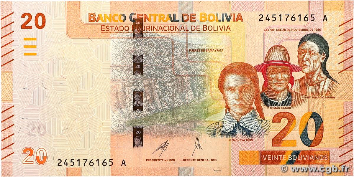 20 Bolivianios BOLIVIA  2017 P.249 UNC