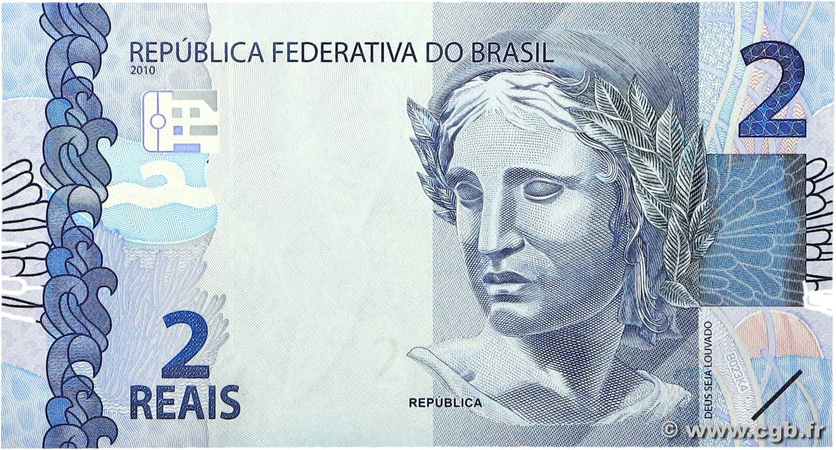 2 Reais BRAZIL  2010 P.252g UNC