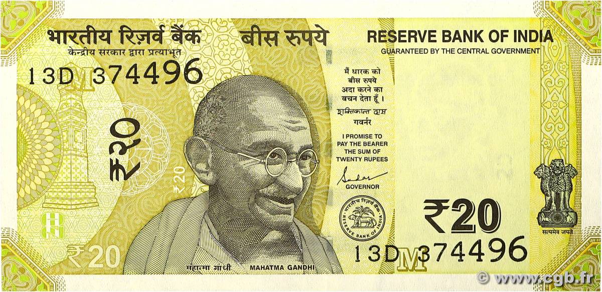 20 Rupees INDE  2021 P.110 NEUF