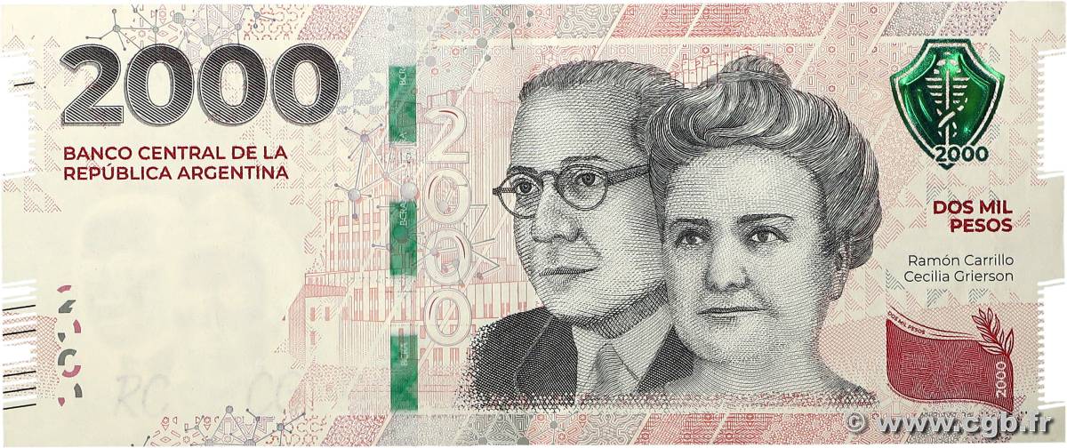 2000 Pesos ARGENTINA  2023 P.368 MBC+