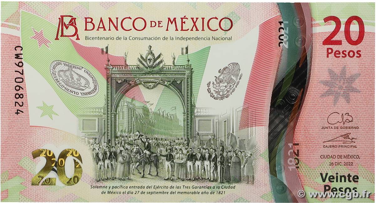 20 Pesos Commémoratif MEXICO  2022 P.132 FDC