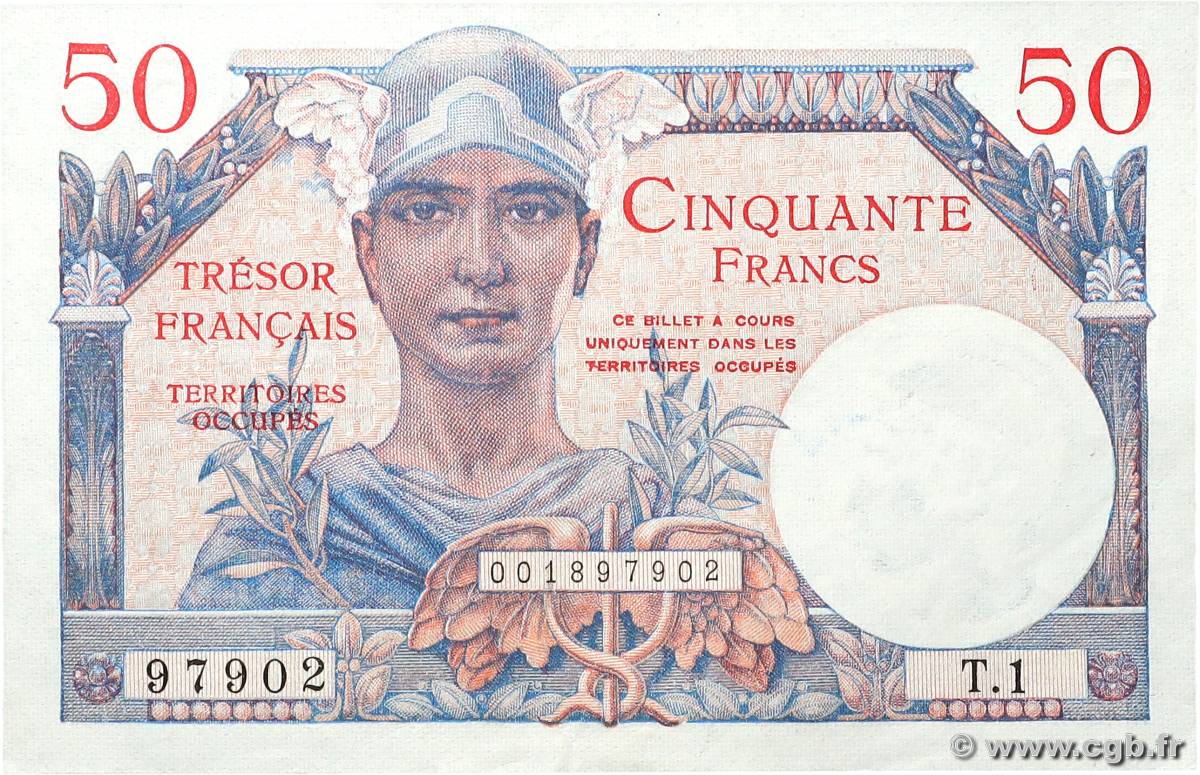 50 Francs TRÉSOR FRANÇAIS FRANCE  1947 VF.31.01 XF