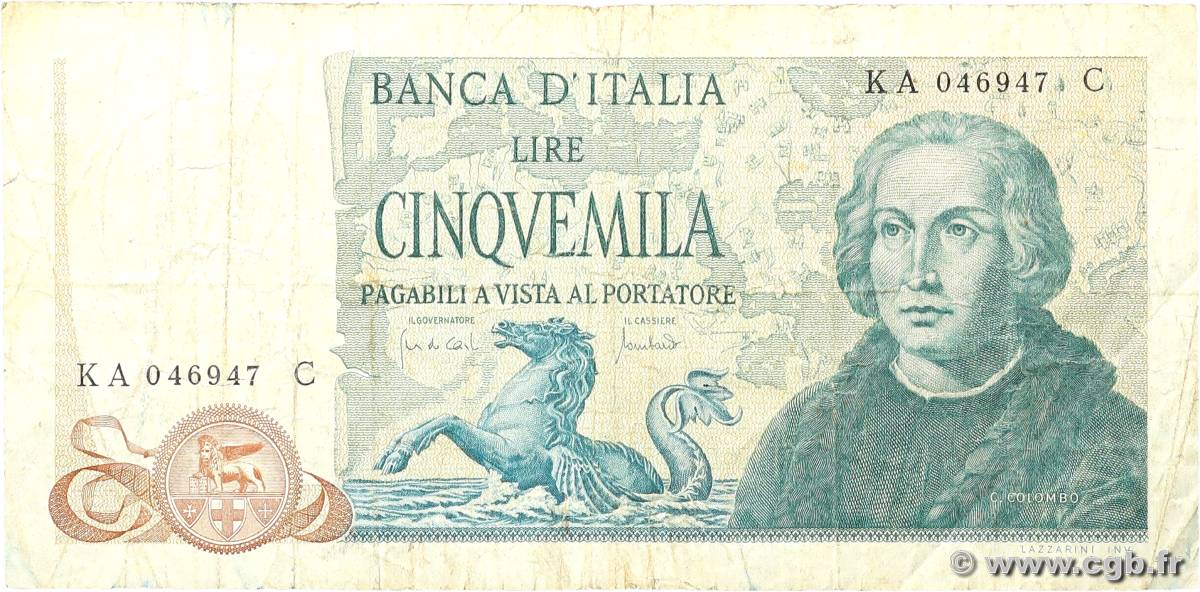 5000 Lire ITALY  1971 P.102a F