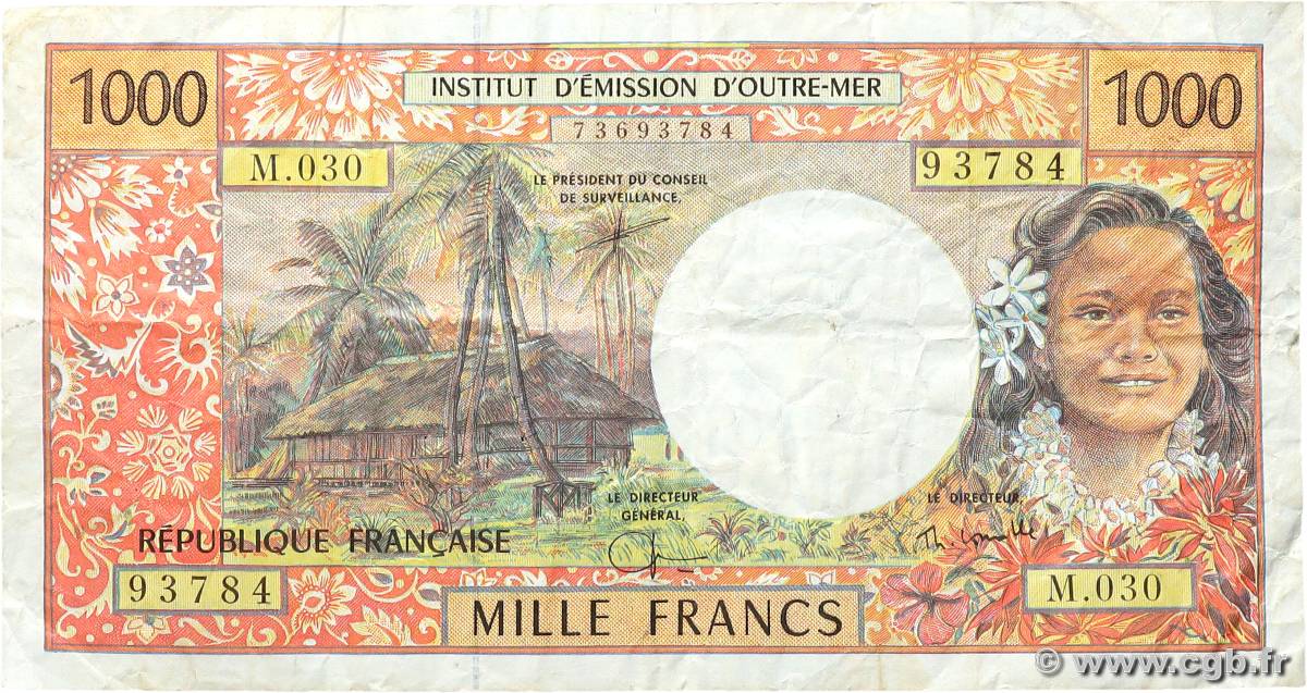 1000 Francs POLYNESIA, FRENCH OVERSEAS TERRITORIES  2002 P.02h F