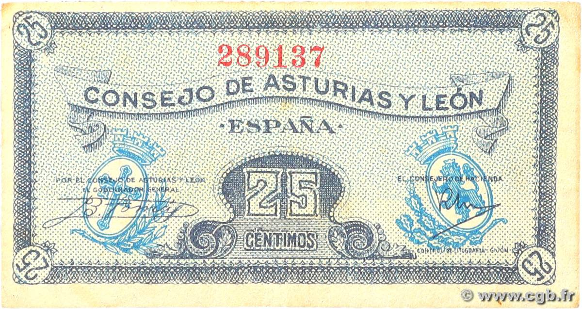 25 Centimos SPAIN  1936 PS.601 F+