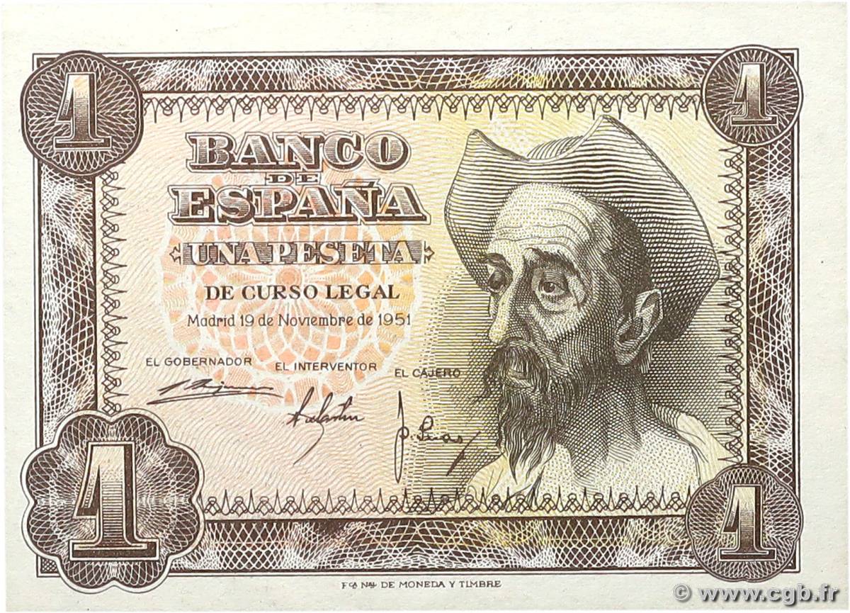 1 Peseta SPAIN  1951 P.139a AU