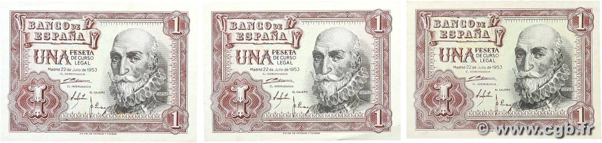 1 Peseta Lot SPAGNA  1953 P.144 AU