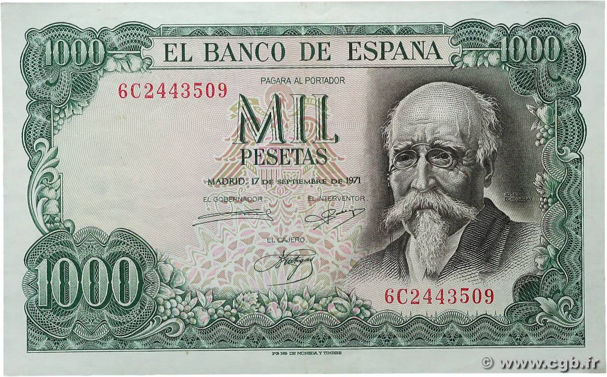 1000 Pesetas SPAGNA  1971 P.154 SPL