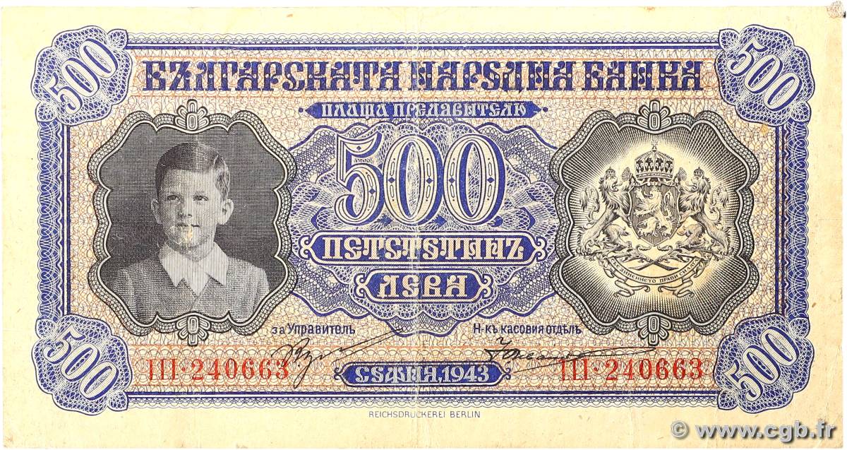 500 Leva BULGARIE  1943 P.066a TB+
