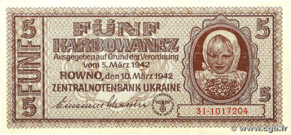 5 Karbowanez UKRAINE  1942 P.051 VZ+