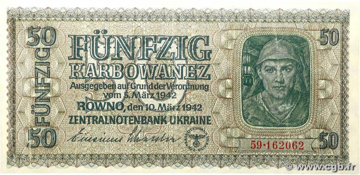 50 Karbowanez UKRAINE  1942 P.054 fST+