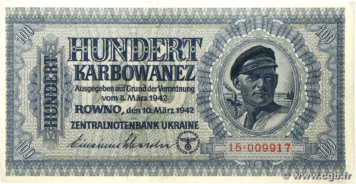 100 Karbowanez UKRAINE  1942 P.055 SUP+