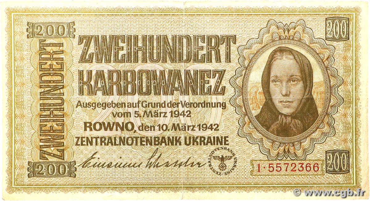 200 Karbowanez UCRANIA  1942 P.056 MBC