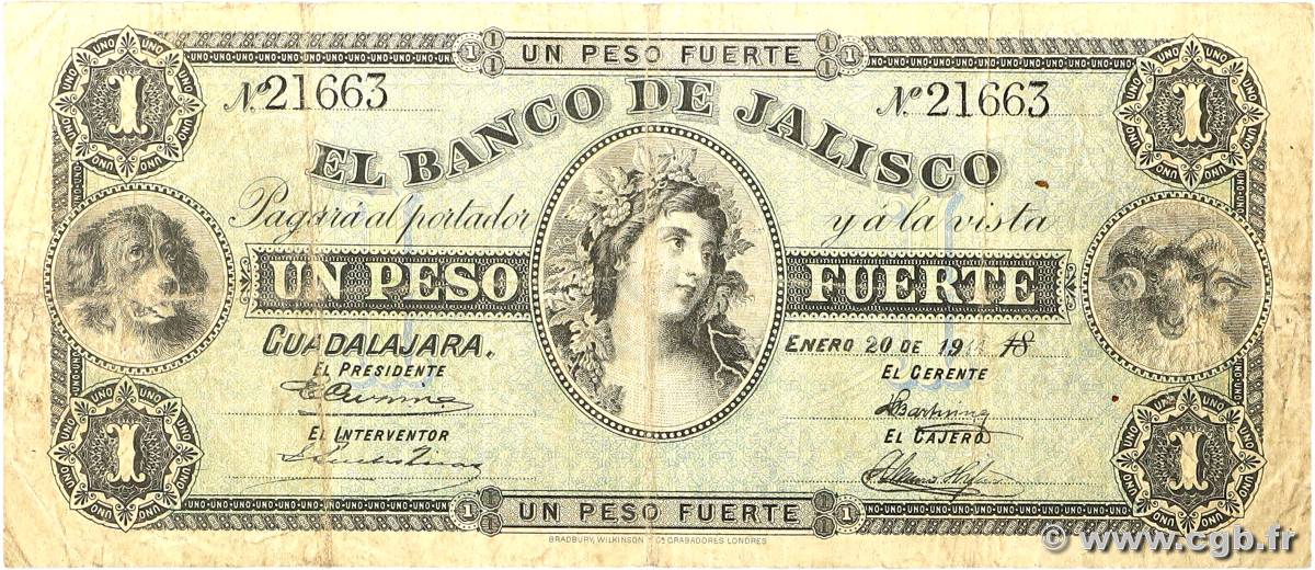 1 Peso MEXICO  1914 PS.0313a RC+