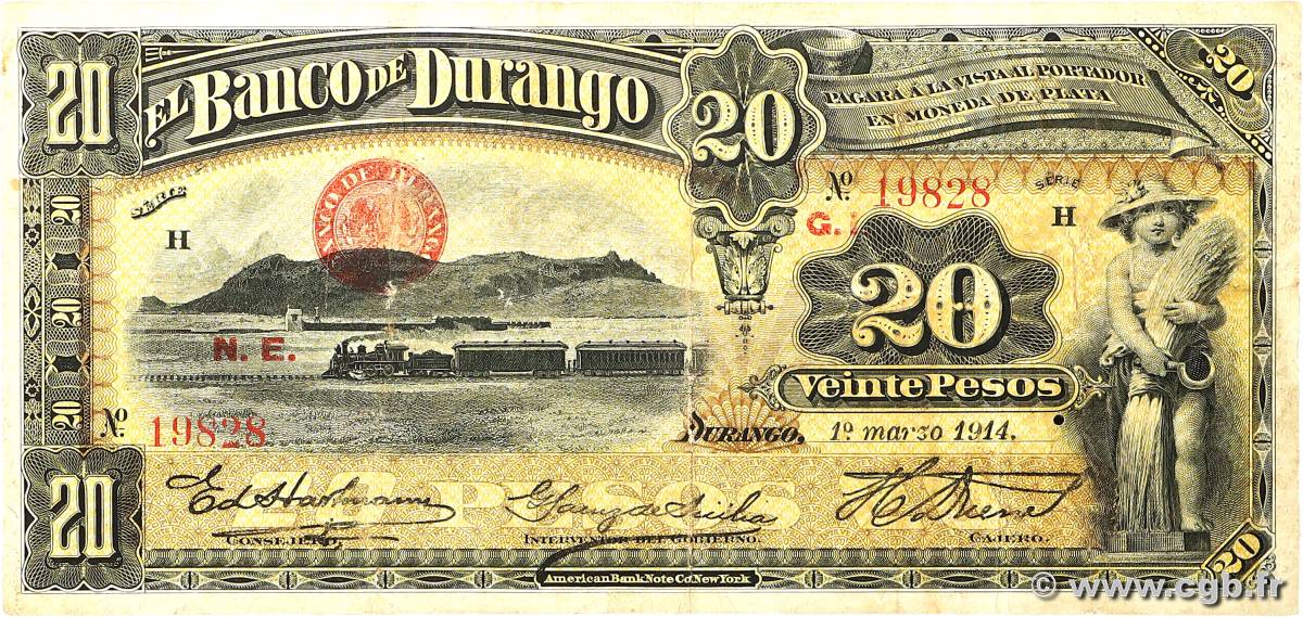 20 Pesos MEXICO Durango 1903 PS.0275c F+