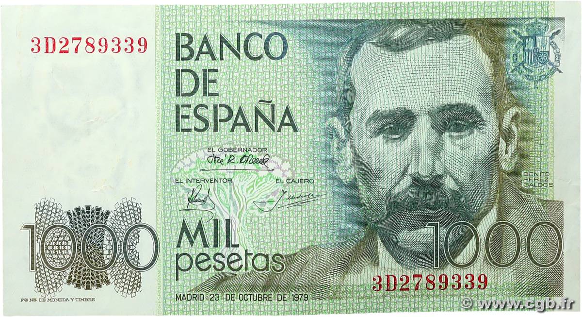 1000 Pesetas ESPAGNE  1979 P.158 TTB+