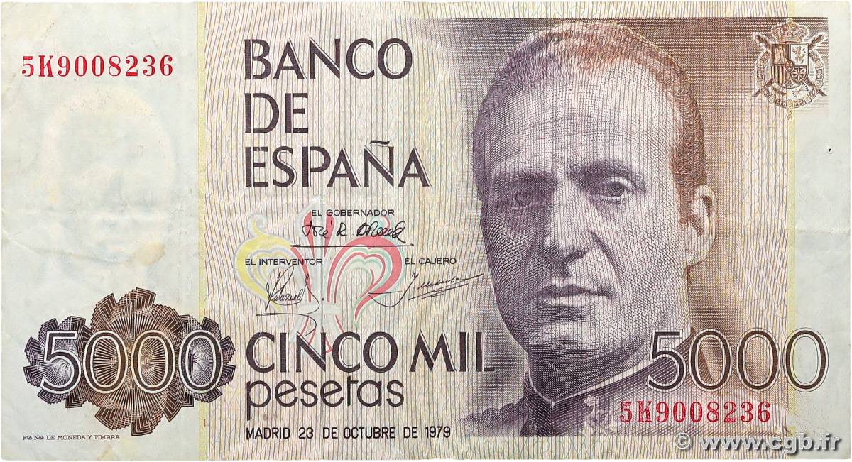 5000 Pesetas ESPAGNE  1979 P.160 TB+