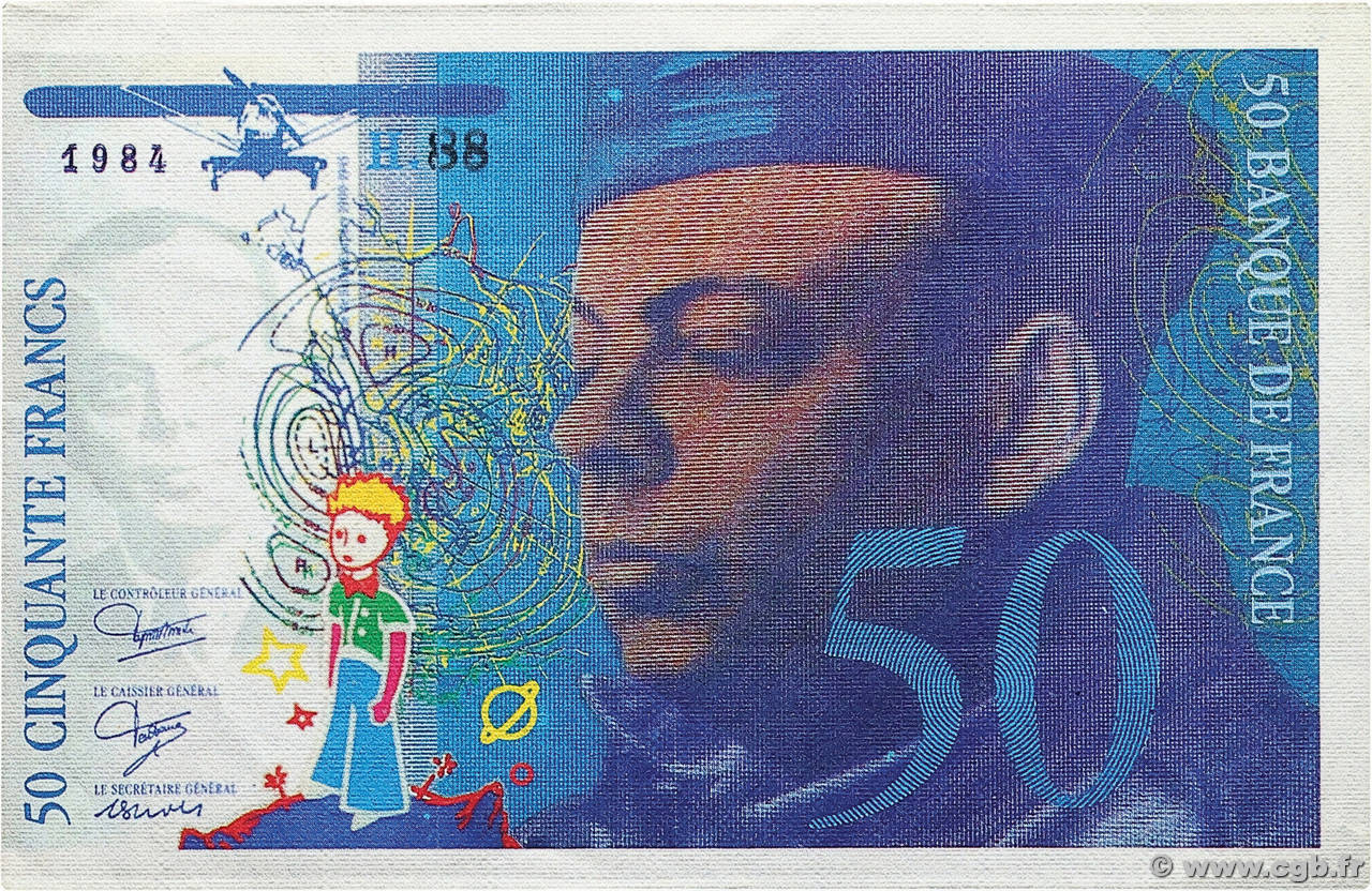50 Francs SAINT-EXUPÉRY Épreuve FRANCE  1984 NE.1984 SPL