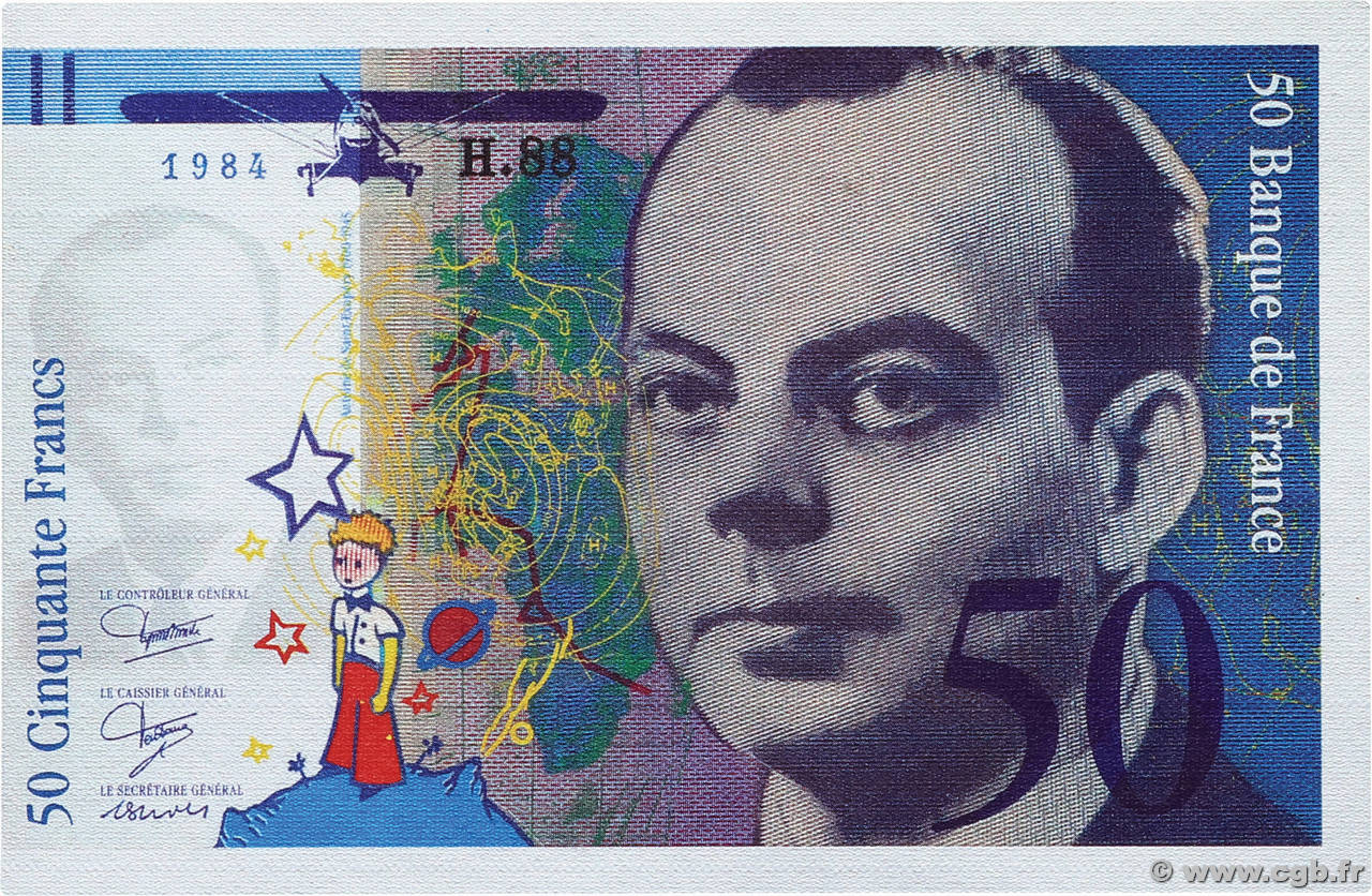 50 Francs SAINT-EXUPÉRY Épreuve FRANCE  1984 NE.1989 NEUF