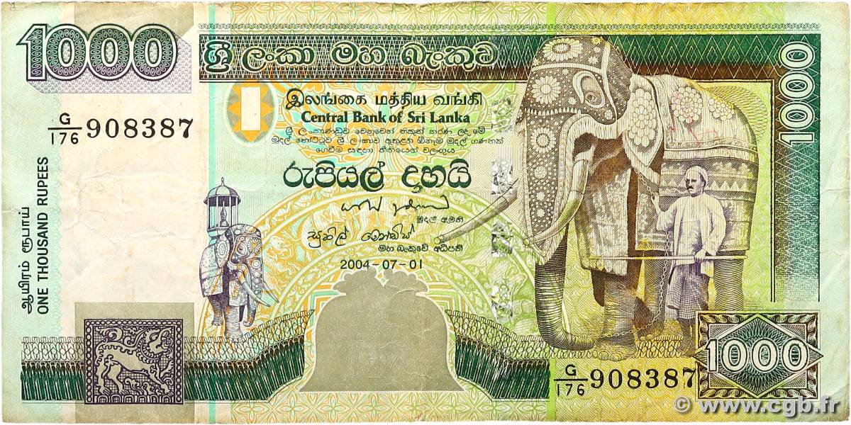 1000 Rupees SRI LANKA  2004 P.120c MB
