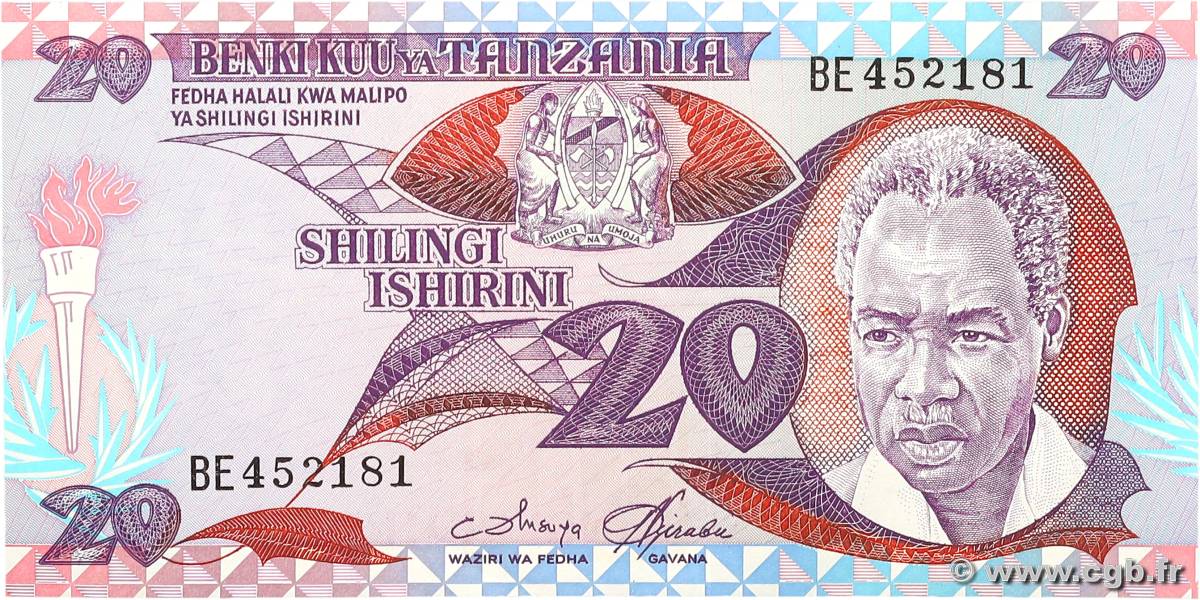 20 Shilingi TANZANIE  1986 P.09 SPL+